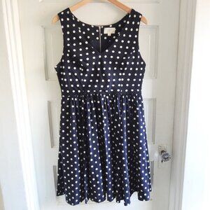 Everly Navy & White Polka Dot Dress L